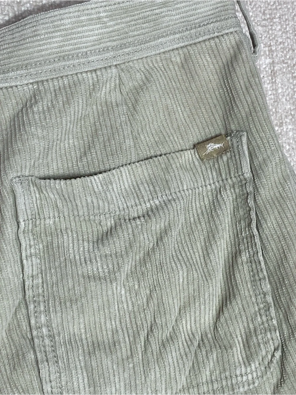 VTG Tommy Bahama Relax Men's Shorts 36 Tan Silk Cotton Blend Corduroy Flat Front